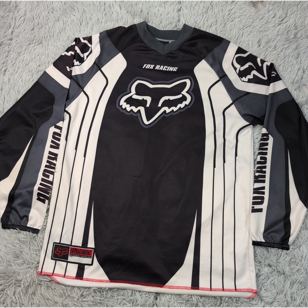 Fox Racing Shirt Mens M Black White Lightweight Active